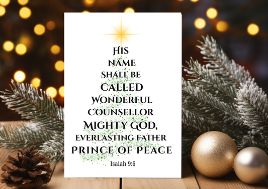 Christmas Card -His Name Shall Be Called....Isaiah 9:6