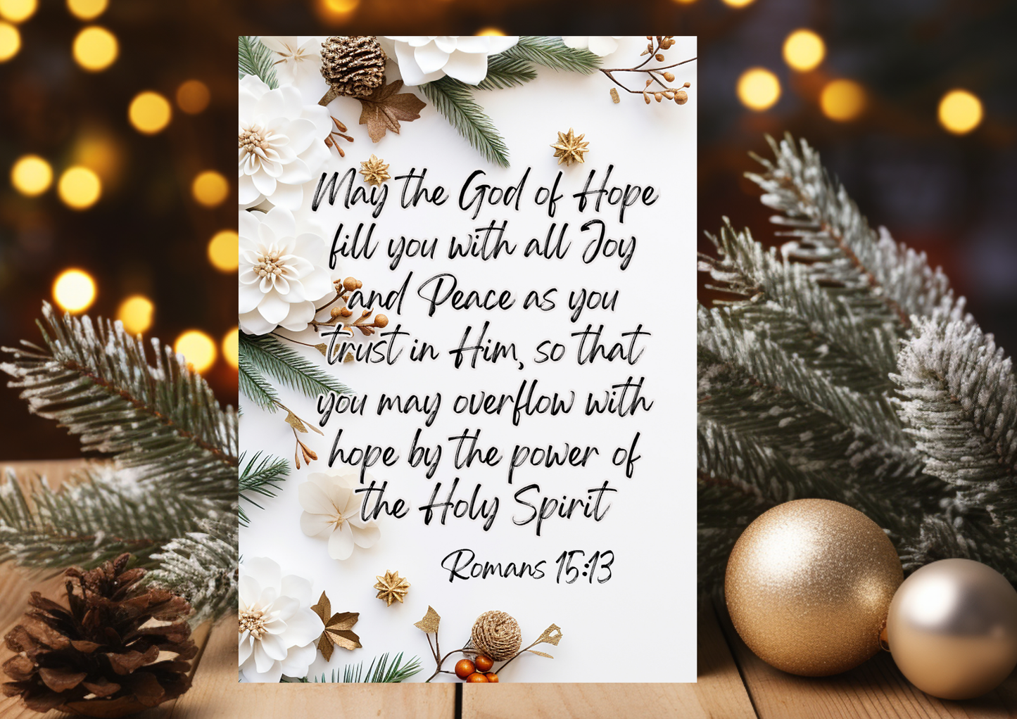 Christmas Card - May The God of Hope Fill You With All Joy Romans 15:13