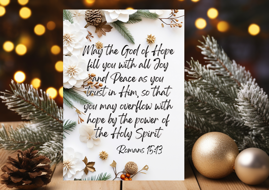 Christmas Card - May The God of Hope Fill You With All Joy Romans 15:13