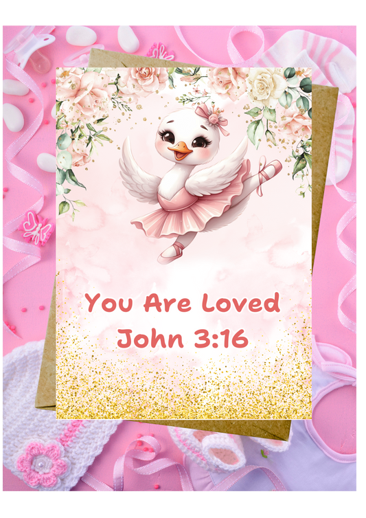 New Baby Daughter Card - John 3:16 You Are Loved