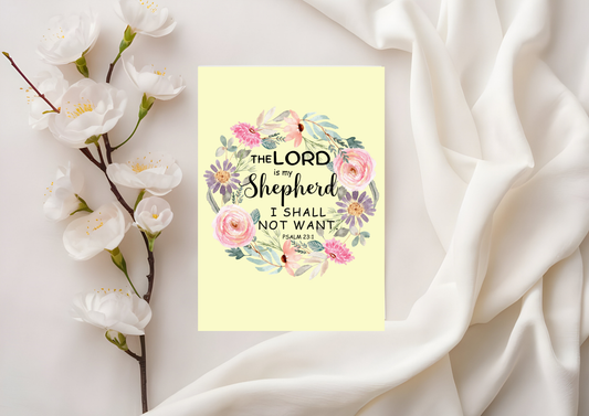Scripture Card - Psalm 23:1 - The Lord is our Shepherd