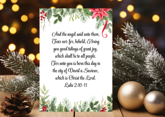 Christmas Card - And the angel said unto them.. Luke 2:10-11