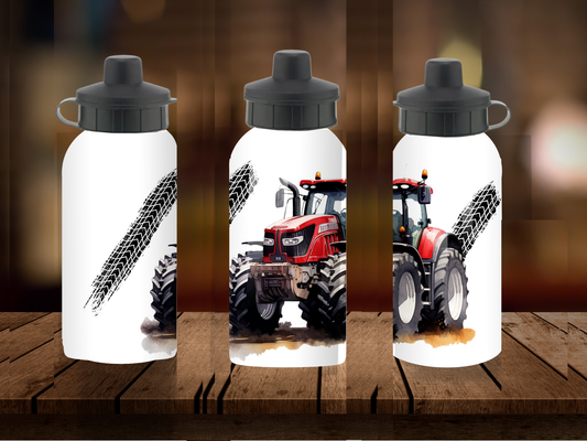 600ml Aluminium Water Bottle - Red Tractor