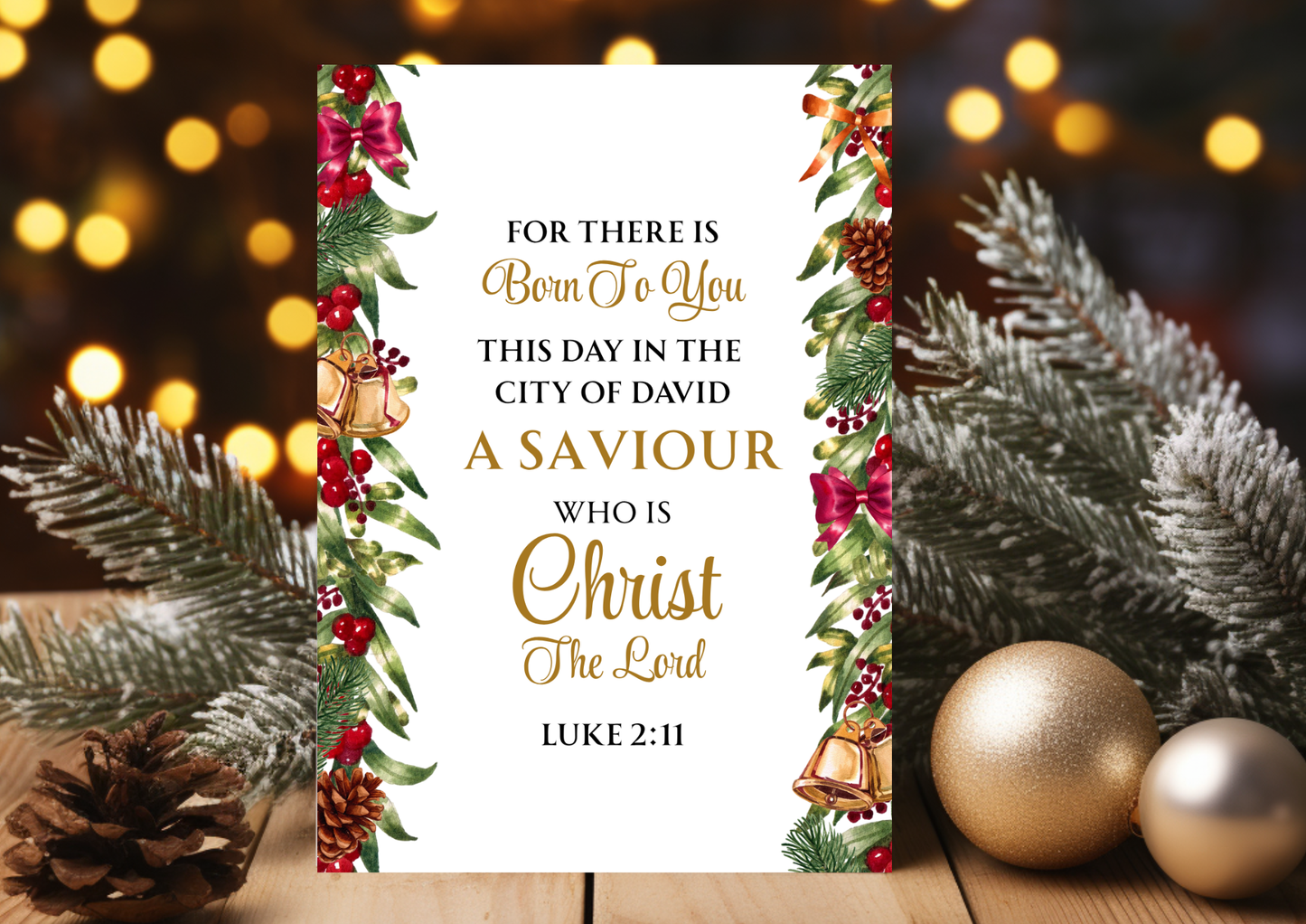 Christmas Card -For there is born to you this day Luke 2:11