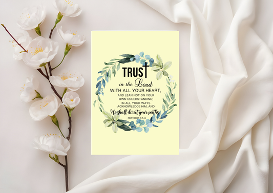 Scripture Card - Proverbs 3:5-6 Trust In The Lord With All Your Heart