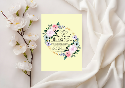 Scripture Card - Numbers 6:24-26 - The Lord bless you and keep you