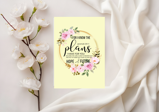 Scripture Card - Jeremiah 29:11  - For I Know The Plans I Have For You