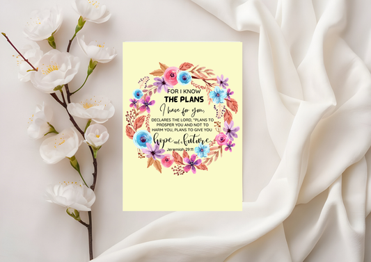 Scripture Card - Jeremiah 29:11 - For I Know the Plans I Have For You