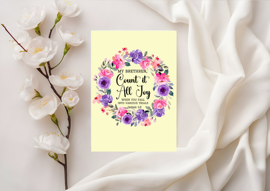 Scripture Card - James 1:2 Count it all Joy