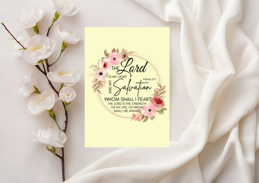 Scripture Card - Psalm 27:1 The Lord Is My Light & My Salvation