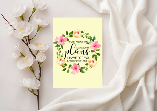 Scripture Card - Jeremiah 29:11 For I Know The Plans I Have For You
