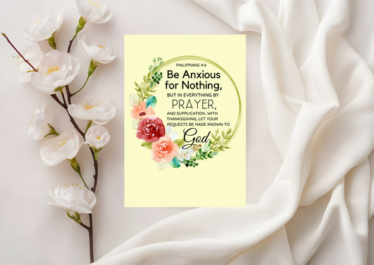Scripture Card - Philipians 4:6 Be anxious for nothing