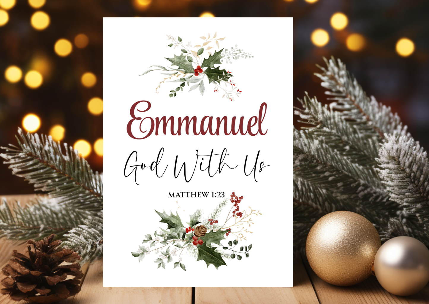 Christmas Card -Emmanuel God With Us Matthew 1:23