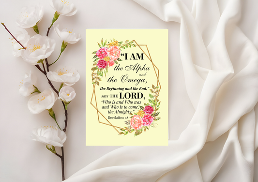 Scripture Card - Revelation 1:8 I Am The Alpha & The Omega
