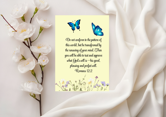 Scripture Card -  Do Not Be Conformed To The Pattern Of The World Romans 12:2