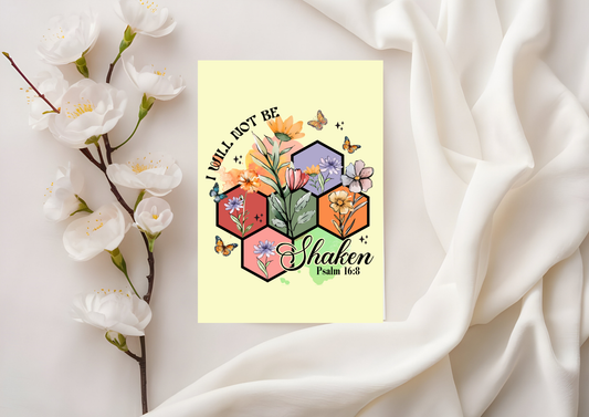 Scripture Card -  I Will Not Be Shaken Psalm 16:8