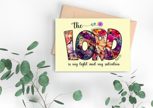 Scripture Card - The Lord Is My Light & My Salvation Psalm 27:1