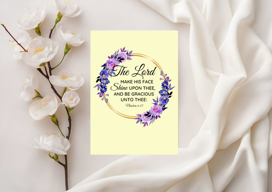 Scripture Card - The Lord Make His Face Shine Upon Thee Numbers 6:25