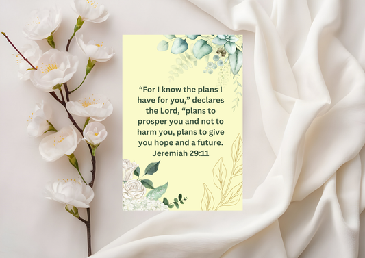 Scripture Card -  For I know the plans I have for you....Jeremiah 29:11