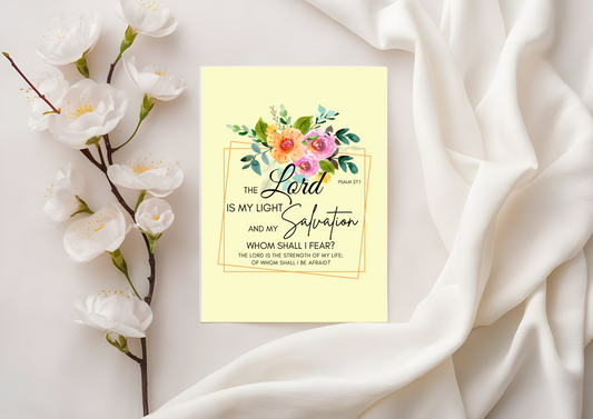 Scripture Card - Psalm 27:1 The Lord Is My Light & My Salvation