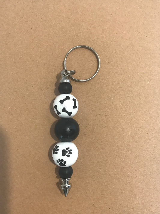 Dog Bone Paw Keychain