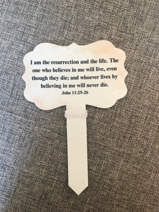 Plaque Grave Marker 17x24cm - Resurrection & the Life John 11:25-26