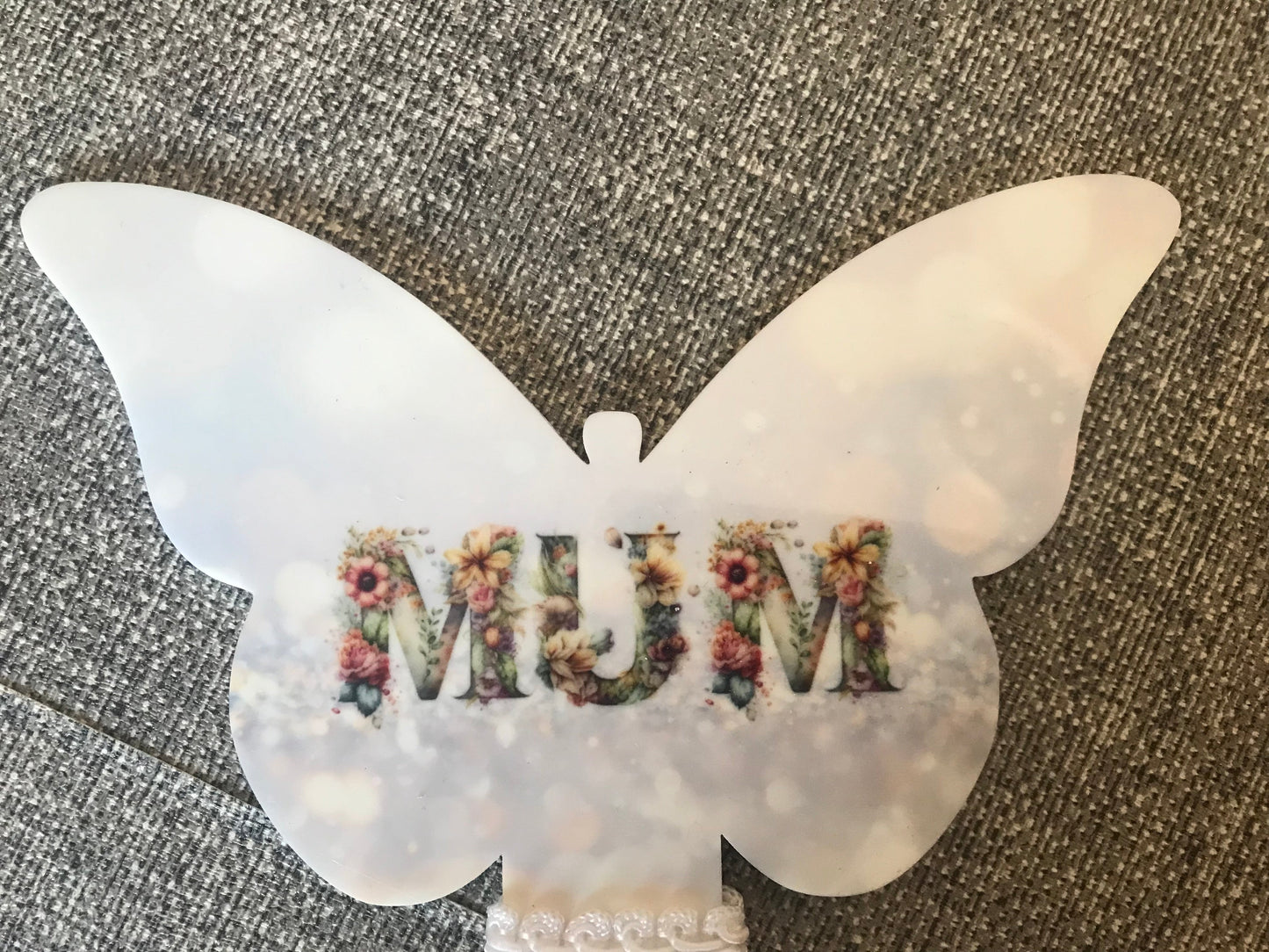 Butterfly Grave Marker  17x22.5cm Mum Floral