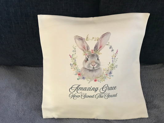 Cushion Cover 45x45cm Amazing Grace How Sweet The Sound - Floral Rabbit