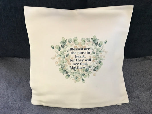 Cushion Cover 45x45cm Blessed Are The Pure In Heart For Thy Shall See God Matthew 5:8