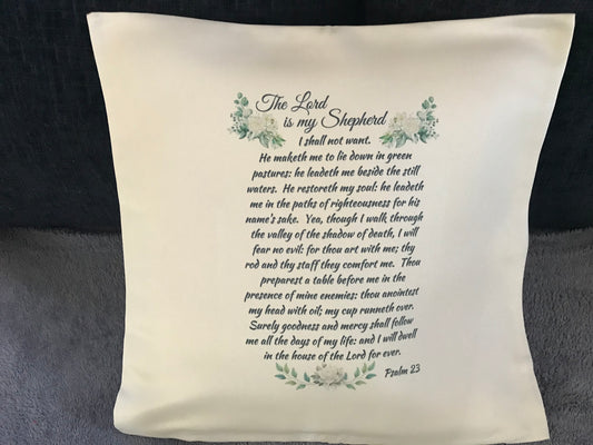 Cushion Cover 45x45cm The Lord Is My Shepherd Psalm 23