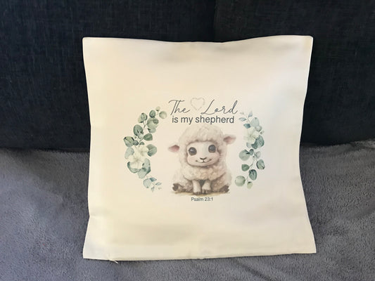 Cushion Cover 45x45cm The Lord Is My Shepherd Psalm 23:1 - Sheep