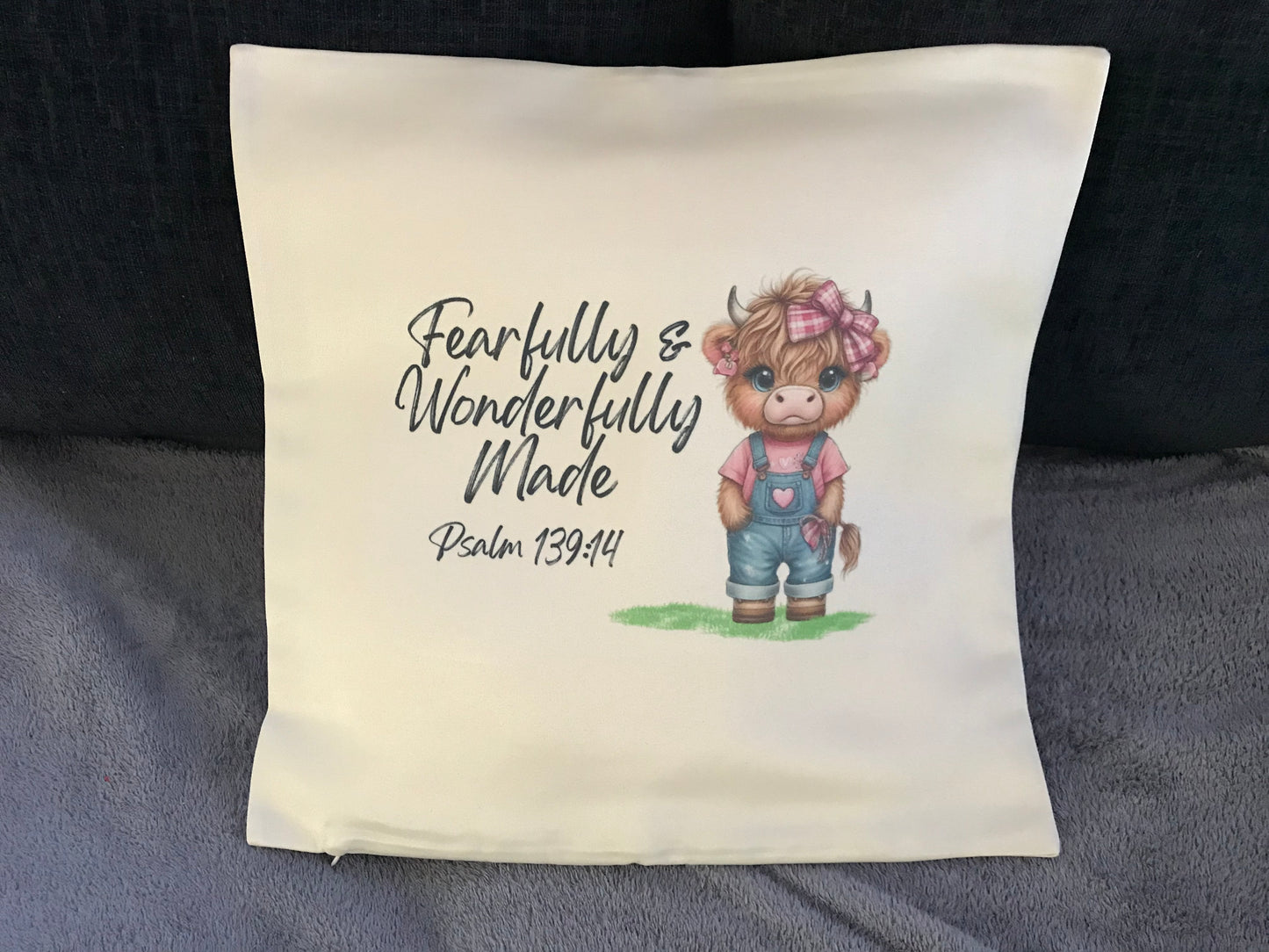 Cushion Cover 45x45cm Fearfully & Wonderfully Made Psalm 139:14