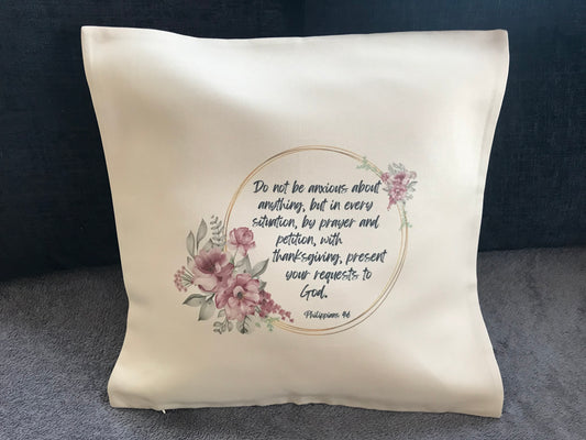Cushion Cover 45x45cm Do Not Be Anxious Philippians 4:6
