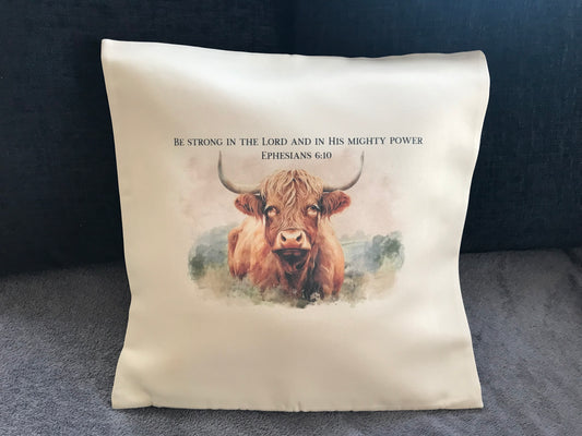 Cushion Cover 45x45cm Be Strong In The Lord and In His Mighty Power Ephesians 6:10