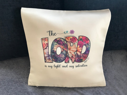 Cushion Cover 45x45cm The Lord is My Light & My Salvation Psalm 27:1