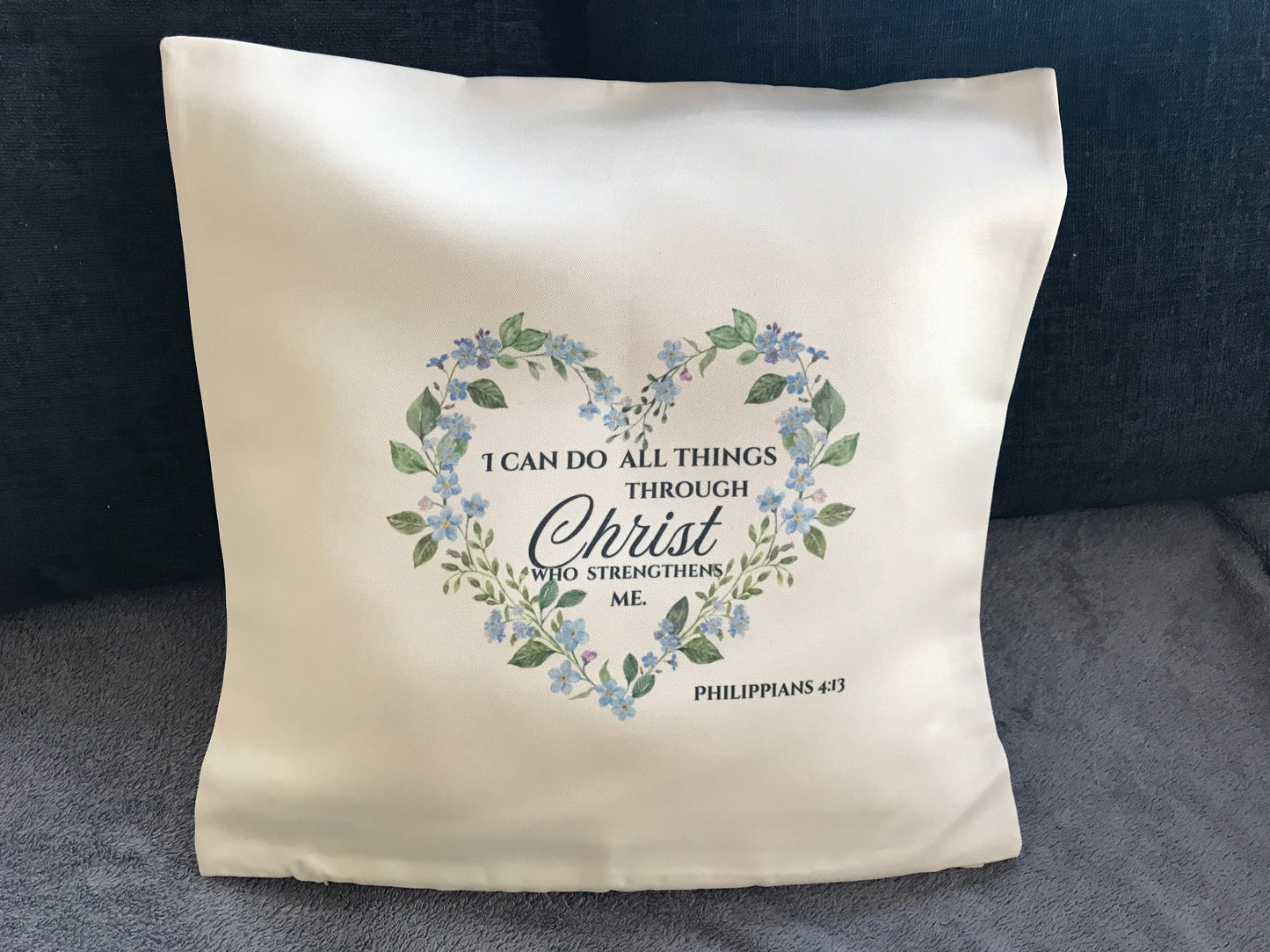 Cushion Cover 45x45cm I can do all things through Christ which strengthens me. Philippians 4:13