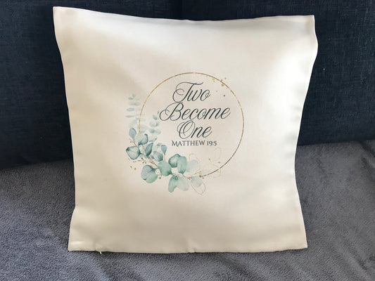 Cushion Cover 45x45cm  Two Become One Matthew 19:5