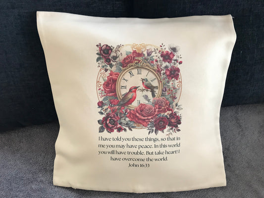Cushion Cover 45x45cm  In Me You Will Have Peace John 16:33