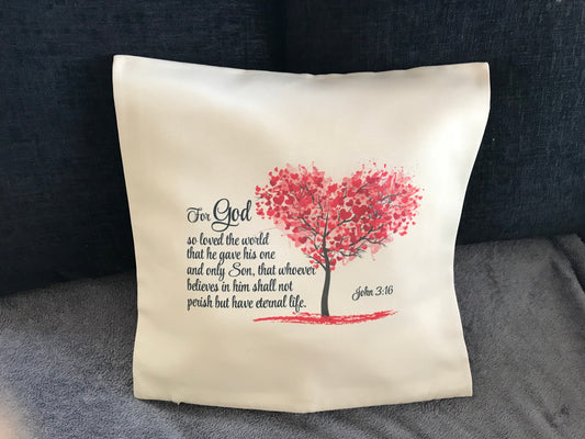 Cushion Cover 45x45cm  For God So Loved The World John 3:16