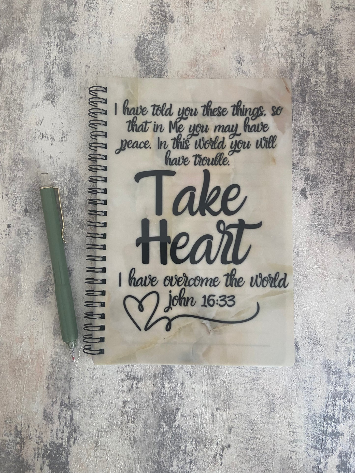 Notebook A5 Take Heart I Have Overcome The World John 16:33