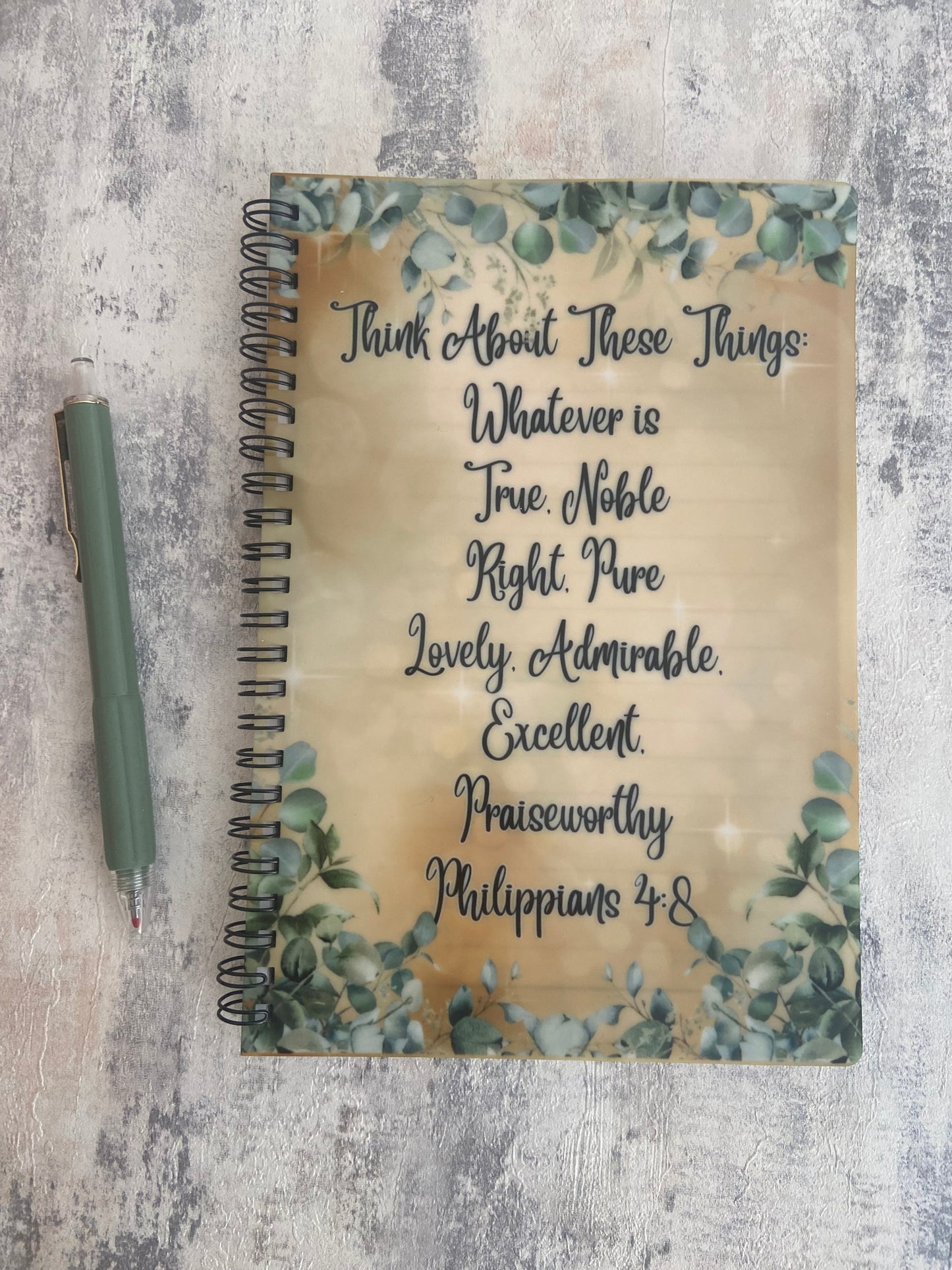 Notebook A5 Think About These Things Philippians 4:8