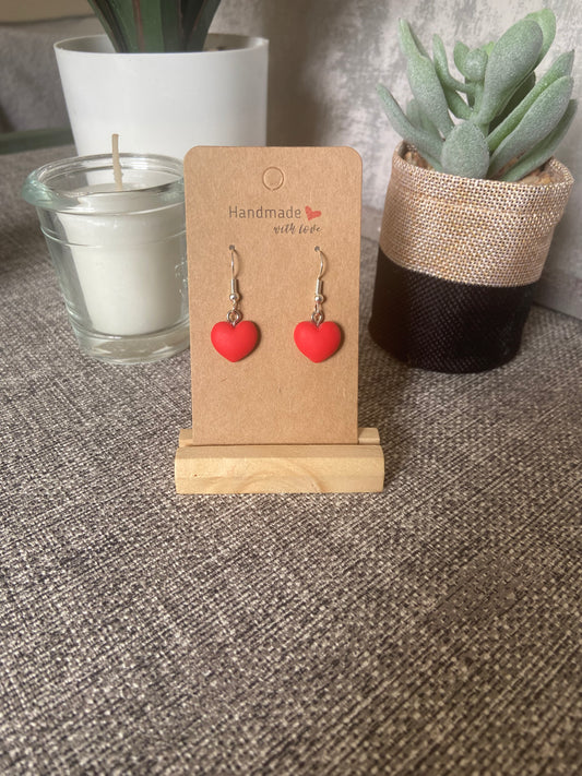 Resin Heart Silver Earring