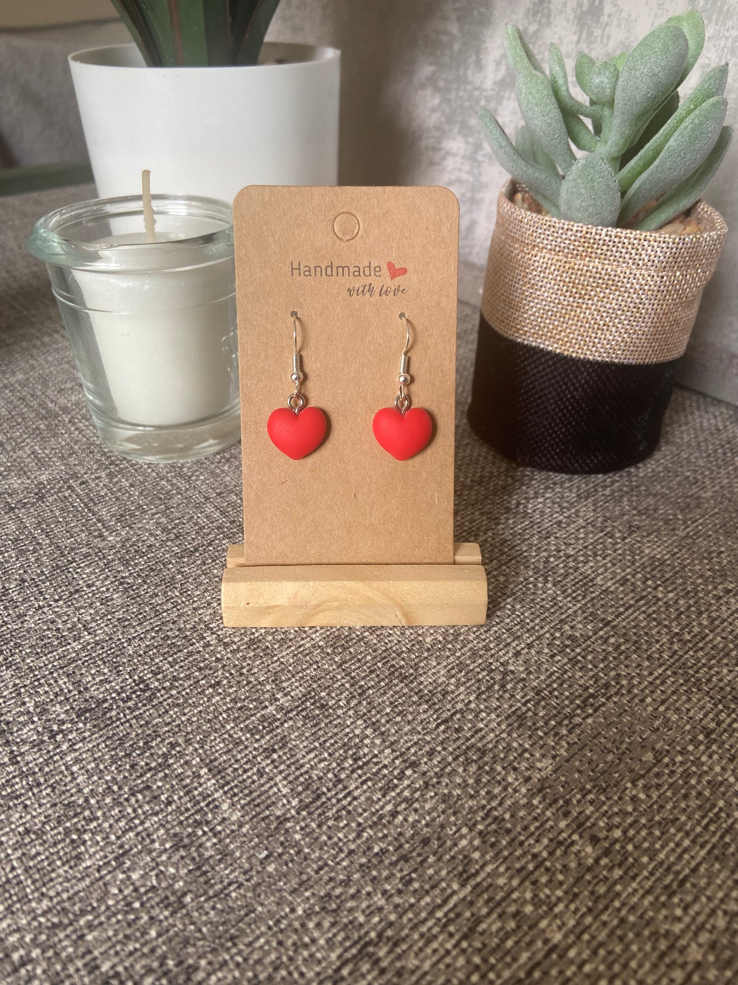 Resin Heart Silver Earring