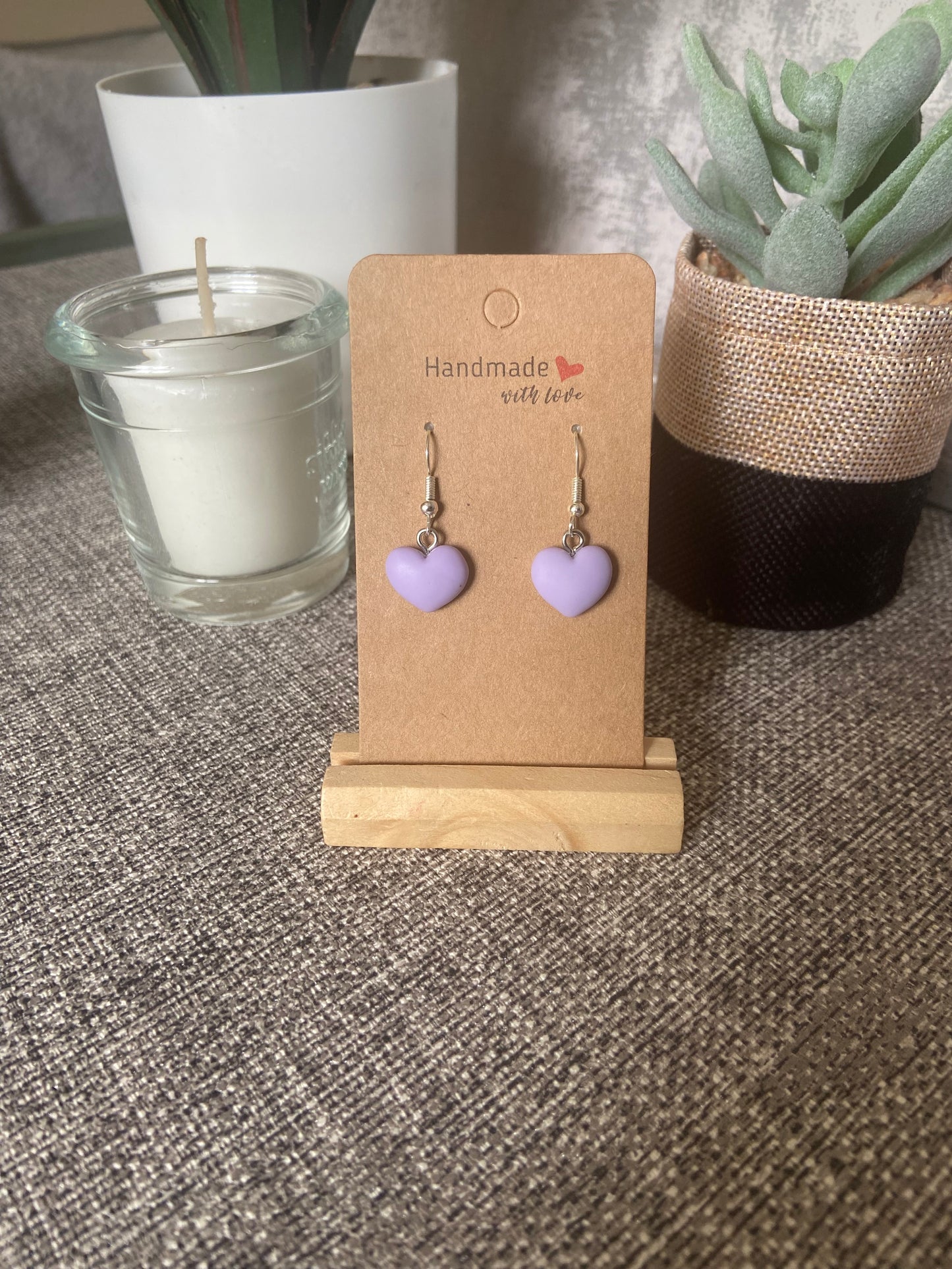 Resin Heart Silver Earring