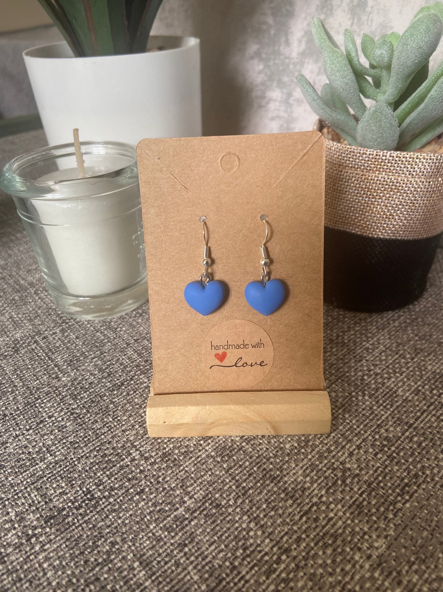 Resin Heart Silver Earring