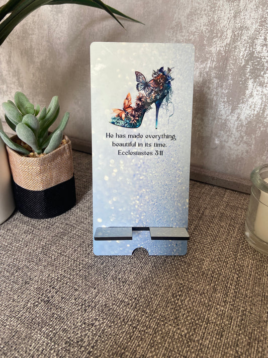 Mobile Phone Stand MDF - Everything Beautiful In Its Time Ecc 3:11