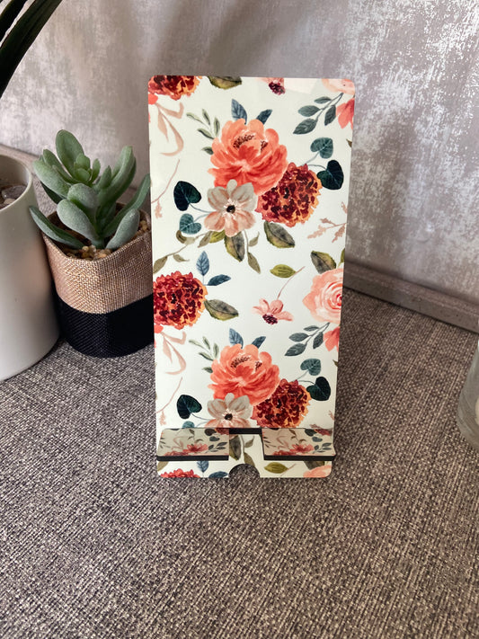 Mobile Phone Stand MDF - Floral Pattern