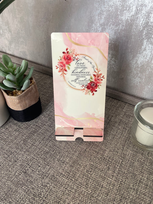 Mobile Phone Stand MDF - Galations 5:22-23 Fruit Of The Spirit