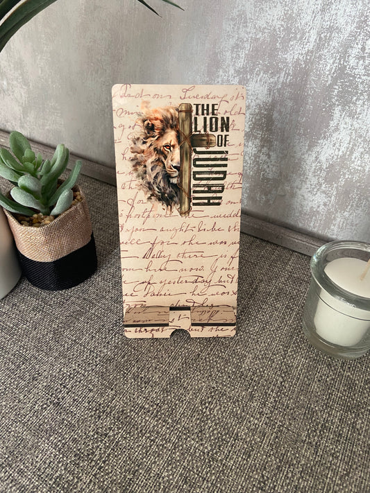 Mobile Phone Stand MDF -The Lion of Judah