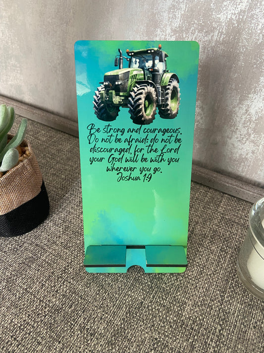 Mobile Phone Stand MDF -Be Strong & Courageous Joshua 1:9